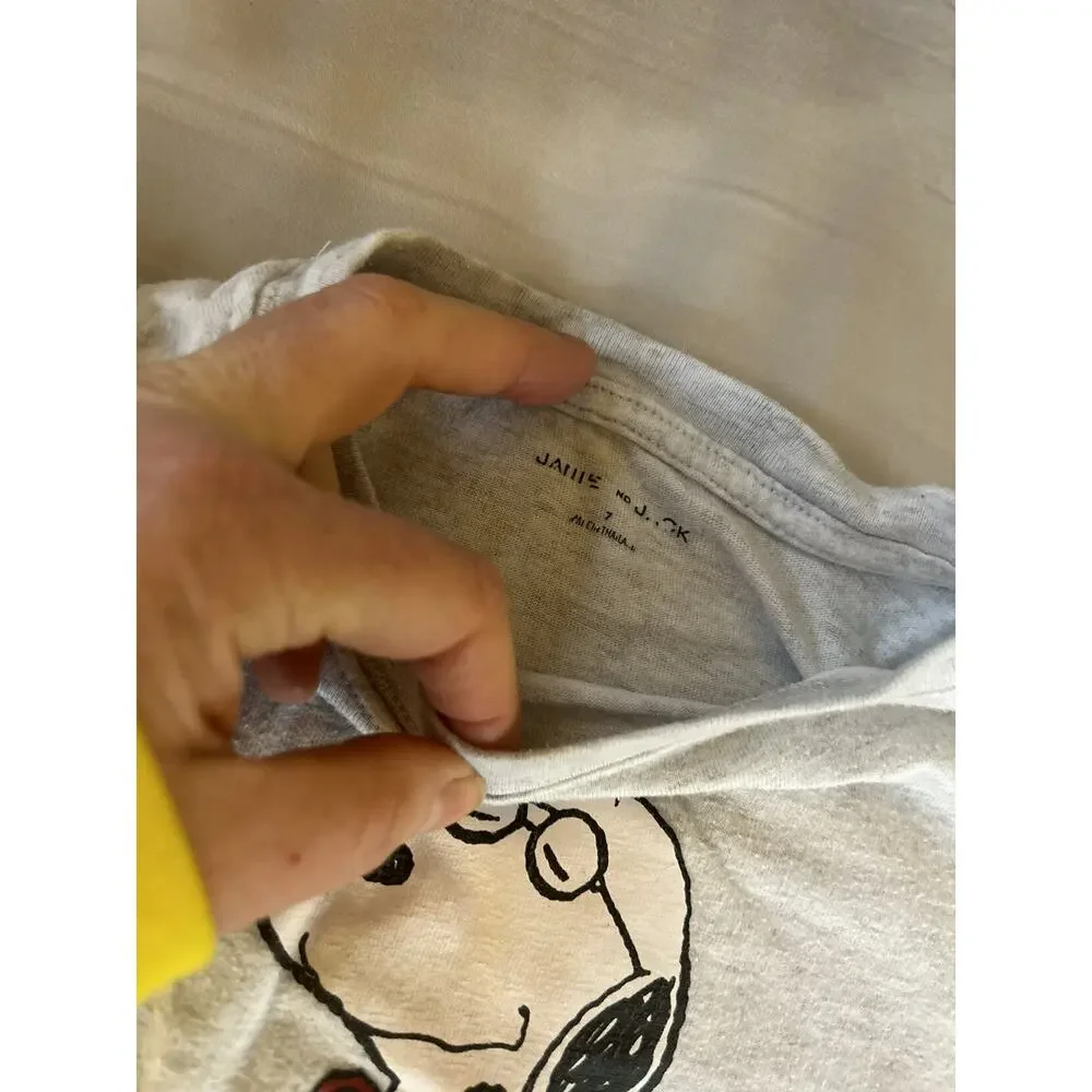 Janie And Jack Grey Snoopy Shirt size 7